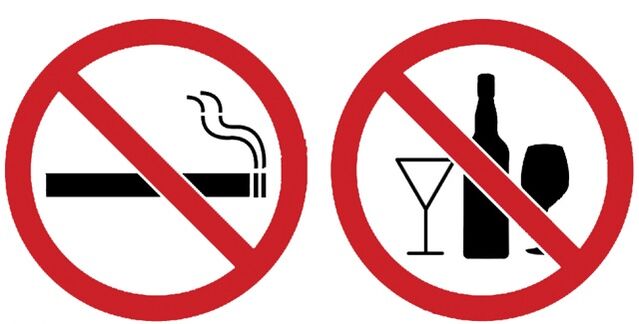 prestanak alkohola i pušenja prije podizanja grudi